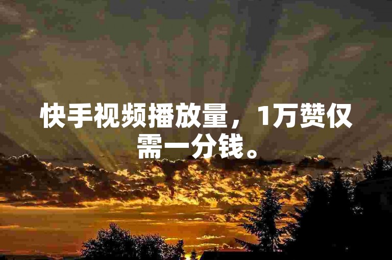 快手视频播放量，1万赞仅需一分钱。