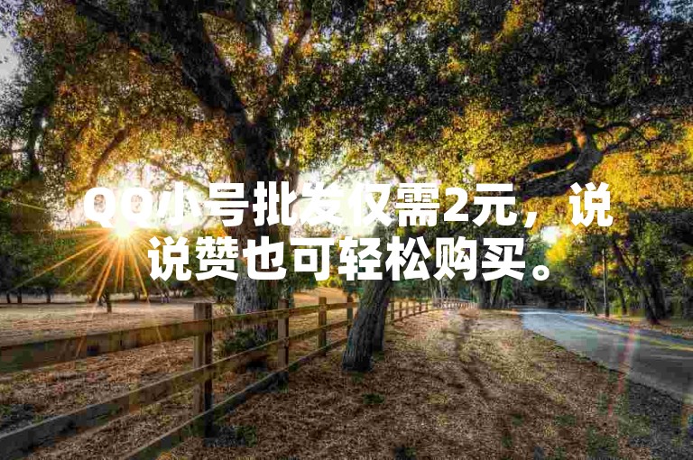 QQ小号批发仅需2元，说说赞也可轻松购买。