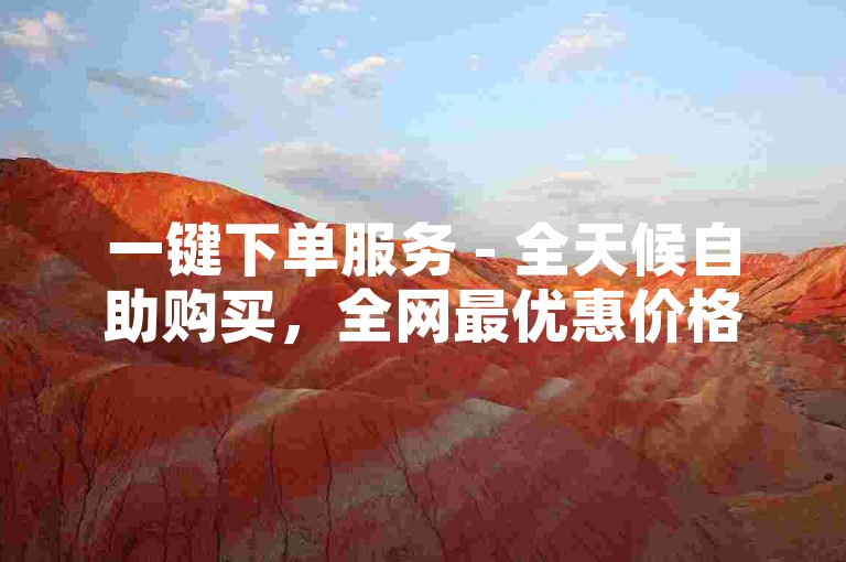 一键下单服务 - 全天候自助购买，全网最优惠价格。
