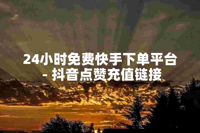 24小时免费快手下单平台 - 抖音点赞充值链接