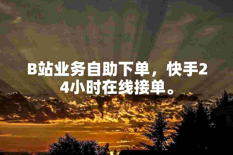 B站业务自助下单，快手24小时在线接单。