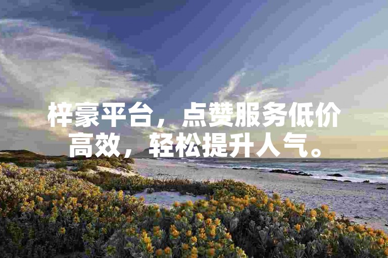 梓豪平台，点赞服务低价高效，轻松提升人气。