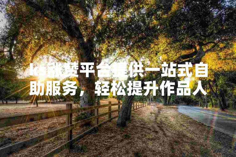 ks涨赞平台提供一站式自助服务，轻松提升作品人气。
