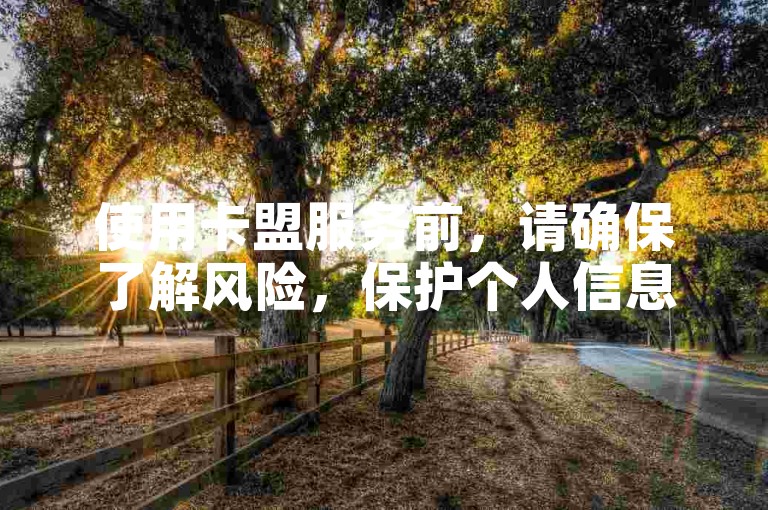 使用卡盟服务前，请确保了解风险，保护个人信息安全。