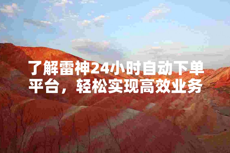 了解雷神24小时自动下单平台，轻松实现高效业务管理。
