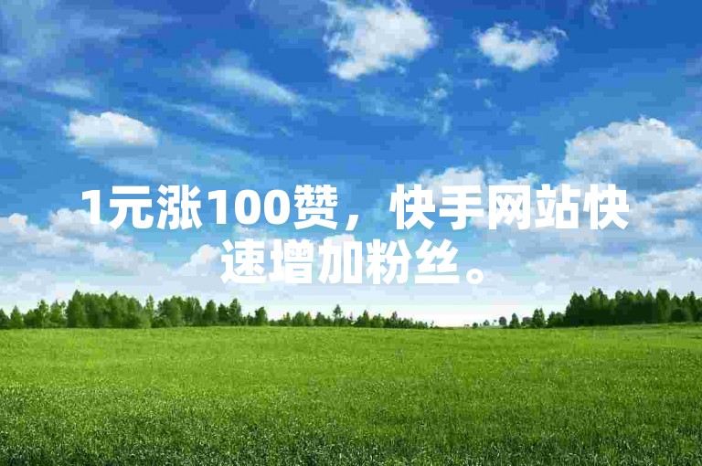 1元涨100赞，快手网站快速增加粉丝。
