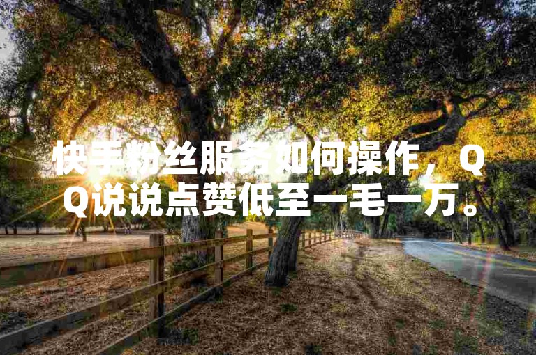 快手粉丝服务如何操作，QQ说说点赞低至一毛一万。