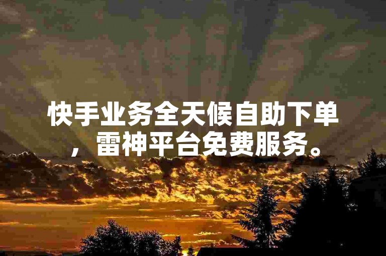 快手业务全天候自助下单，雷神平台免费服务。