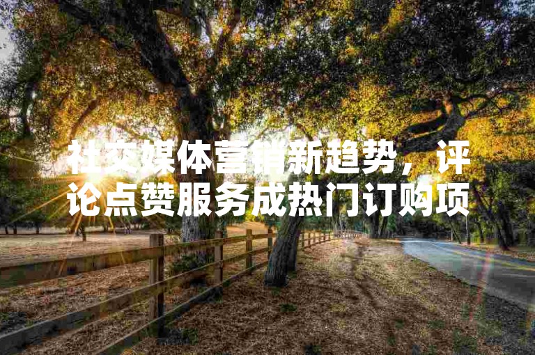 社交媒体营销新趋势，评论点赞服务成热门订购项目。