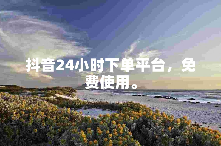 抖音24小时下单平台，免费使用。