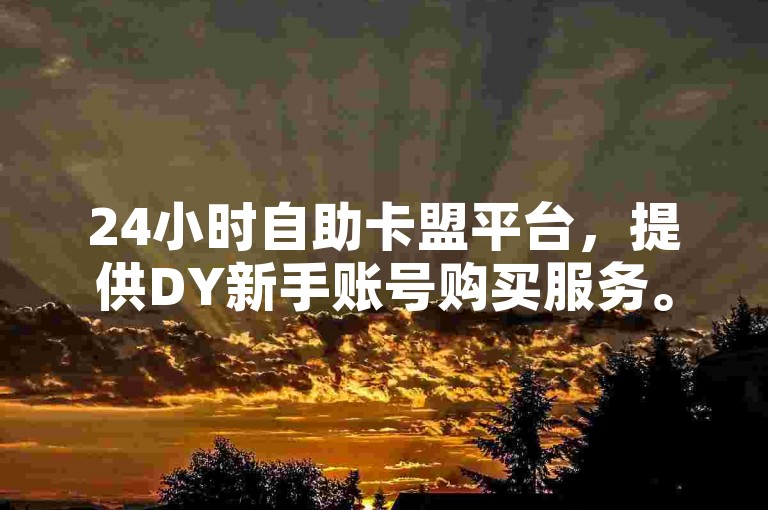 24小时自助卡盟平台，提供DY新手账号购买服务。