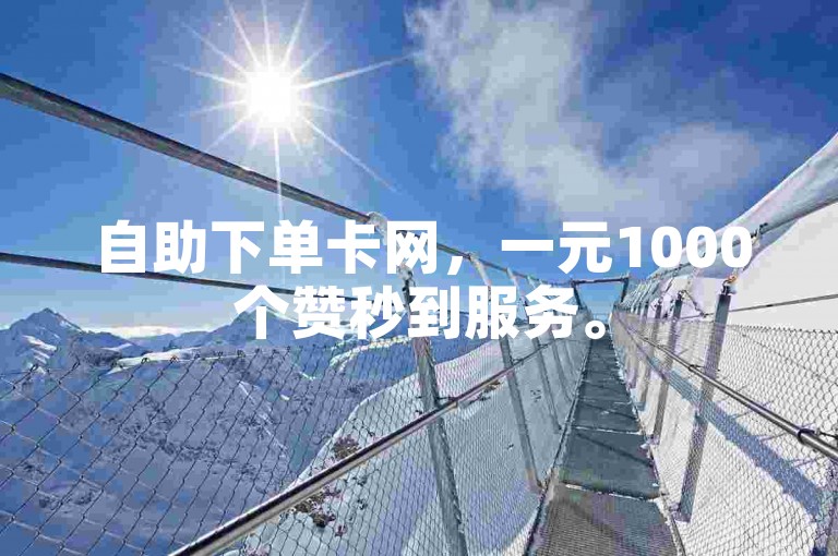 自助下单卡网，一元1000个赞秒到服务。