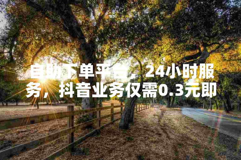 自助下单平台，24小时服务，抖音业务仅需0.3元即可获得一万赞。