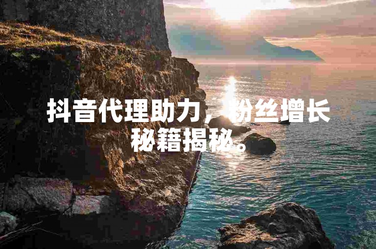 抖音代理助力，粉丝增长秘籍揭秘。