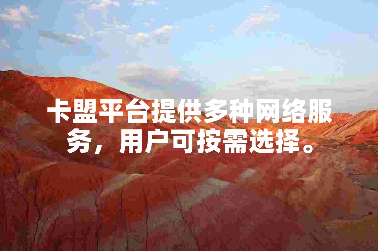卡盟平台提供多种网络服务，用户可按需选择。