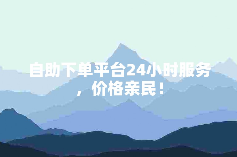 自助下单平台24小时服务，价格亲民！