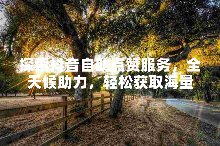 探索抖音自助点赞服务，全天候助力，轻松获取海量点赞。