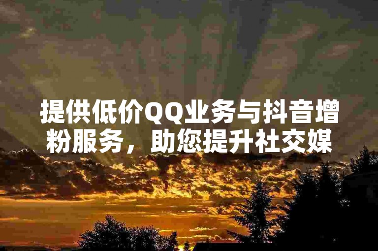提供低价QQ业务与抖音增粉服务，助您提升社交媒体影响力。