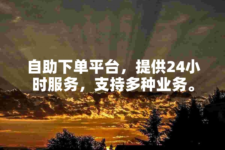 自助下单平台，提供24小时服务，支持多种业务。