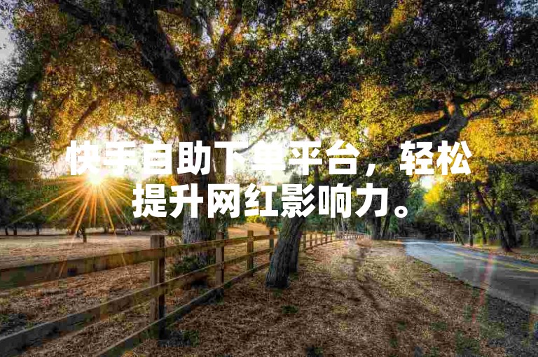快手自助下单平台，轻松提升网红影响力。