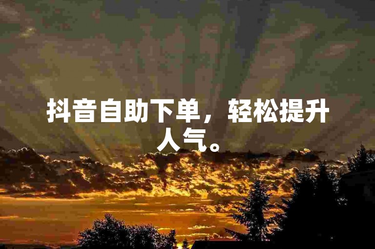 抖音自助下单，轻松提升人气。