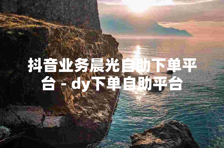 抖音业务晨光自助下单平台 - dy下单自助平台