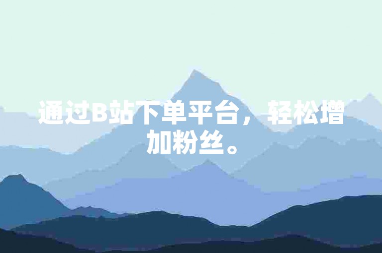 通过B站下单平台，轻松增加粉丝。
