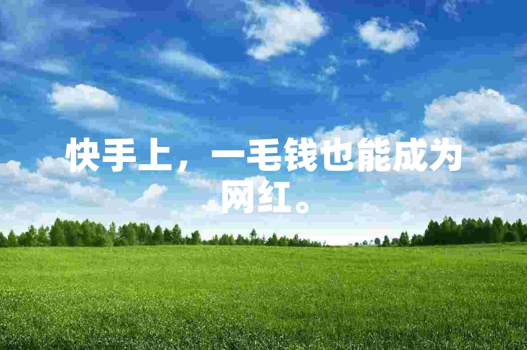 快手上，一毛钱也能成为网红。