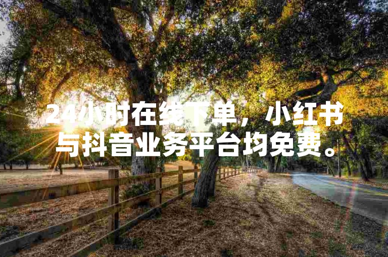 24小时在线下单，小红书与抖音业务平台均免费。