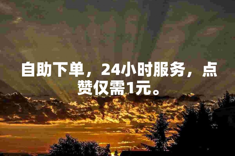自助下单，24小时服务，点赞仅需1元。