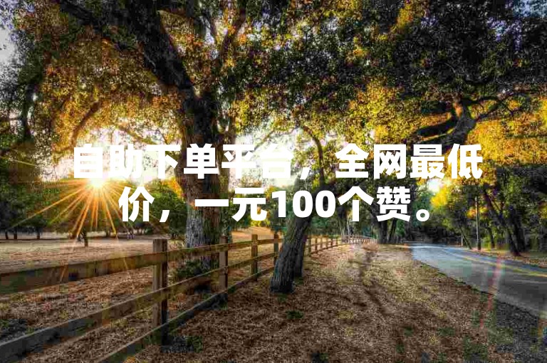 自助下单平台，全网最低价，一元100个赞。