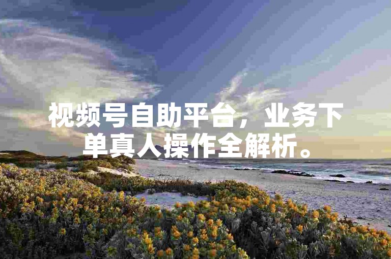 视频号自助平台，业务下单真人操作全解析。
