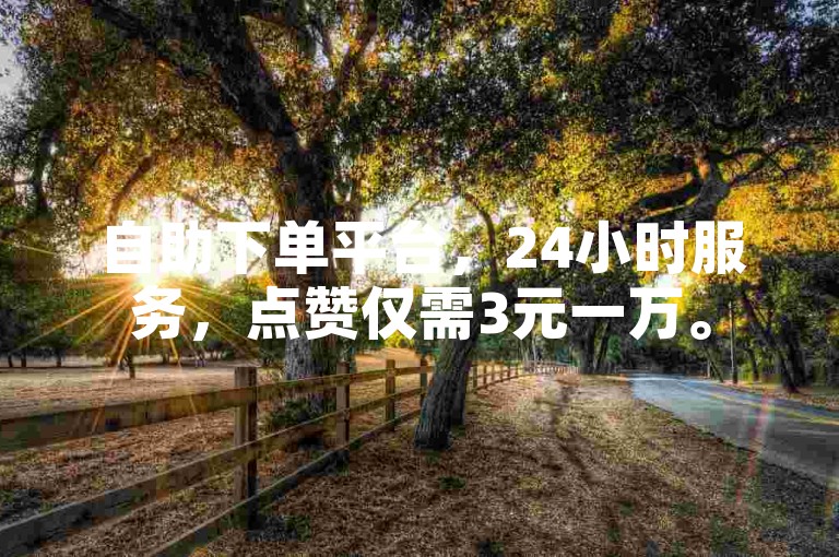 自助下单平台，24小时服务，点赞仅需3元一万。