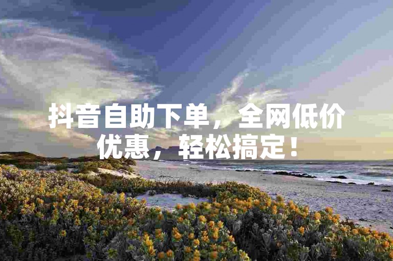 抖音自助下单，全网低价优惠，轻松搞定！