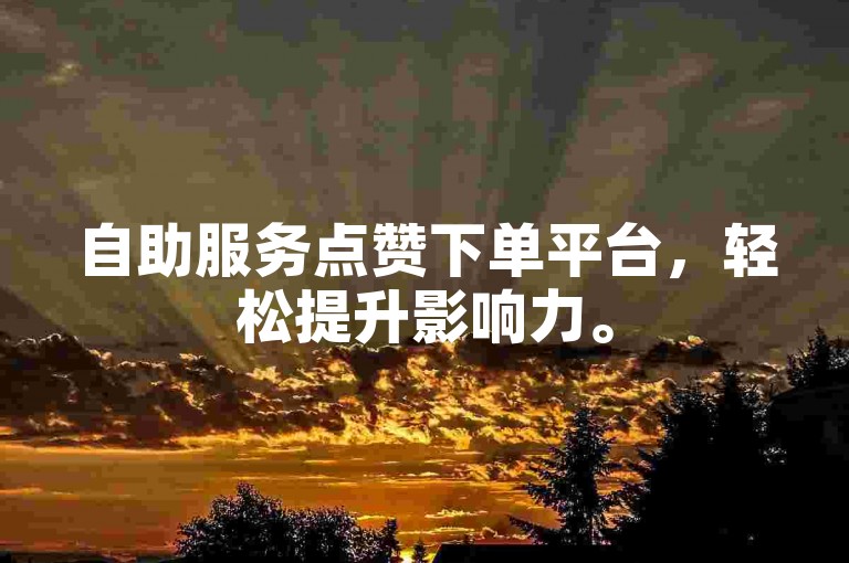 自助服务点赞下单平台，轻松提升影响力。