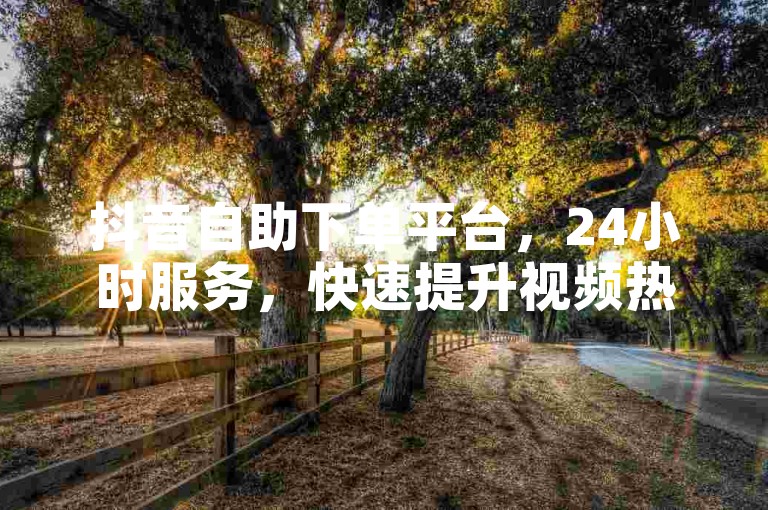 抖音自助下单平台，24小时服务，快速提升视频热度。