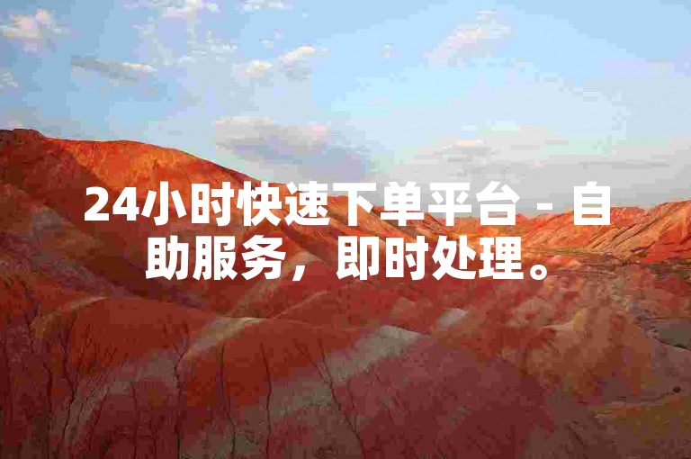 24小时快速下单平台 - 自助服务，即时处理。
