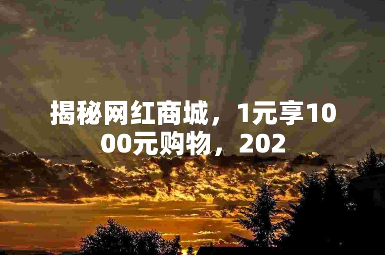 揭秘网红商城，1元享1000元购物，2025必备技能！
