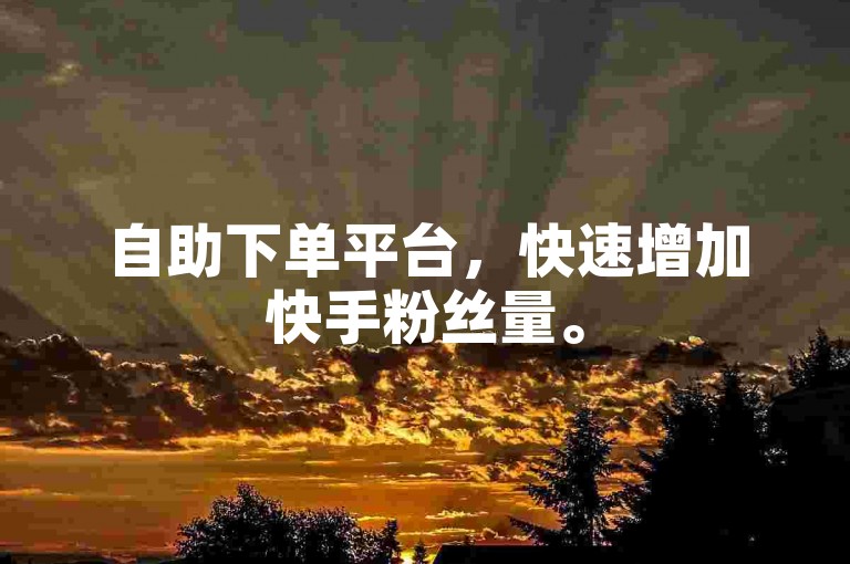自助下单平台，快速增加快手粉丝量。