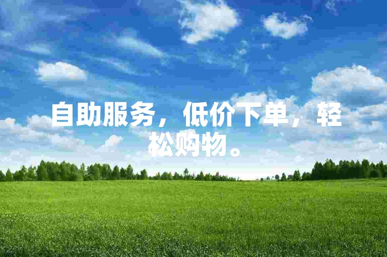 自助服务，低价下单，轻松购物。