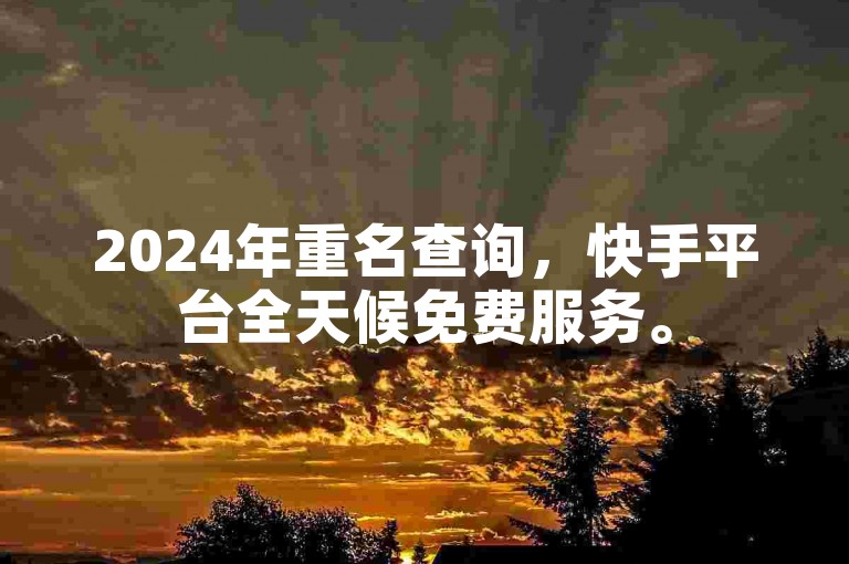 2024年重名查询，快手平台全天候免费服务。
