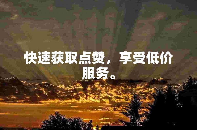 快速获取点赞，享受低价服务。
