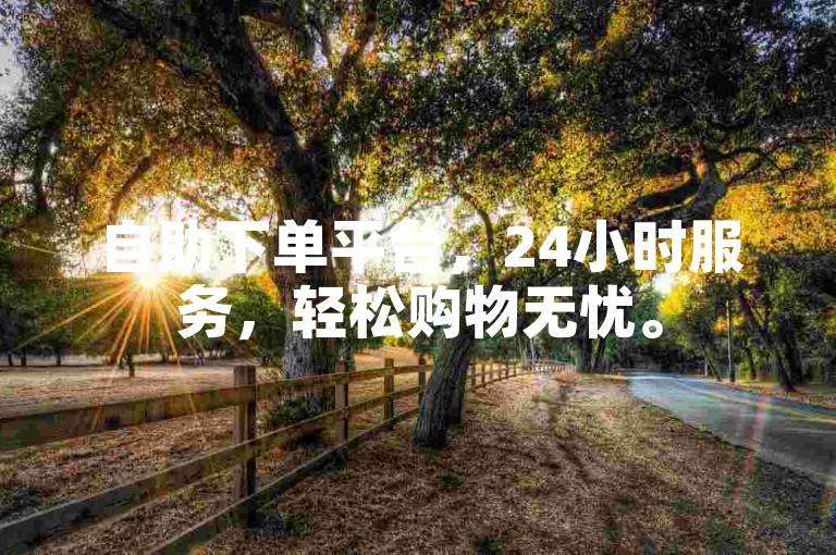 自助下单平台，24小时服务，轻松购物无忧。