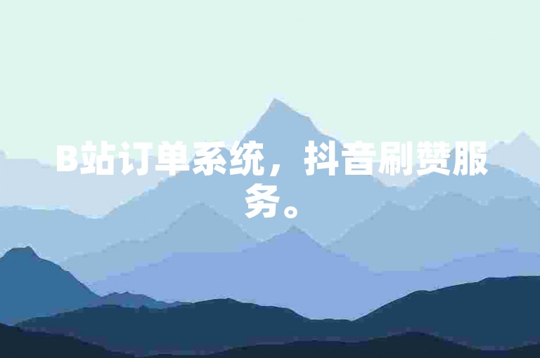 B站订单系统，抖音刷赞服务。