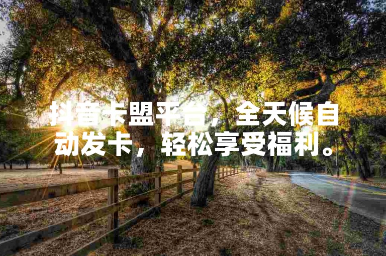 抖音卡盟平台，全天候自动发卡，轻松享受福利。