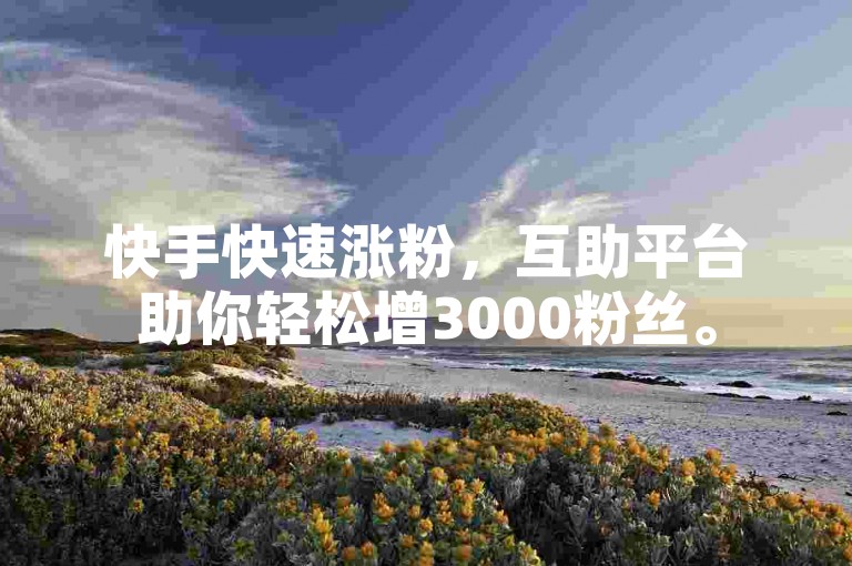 快手快速涨粉，互助平台助你轻松增3000粉丝。