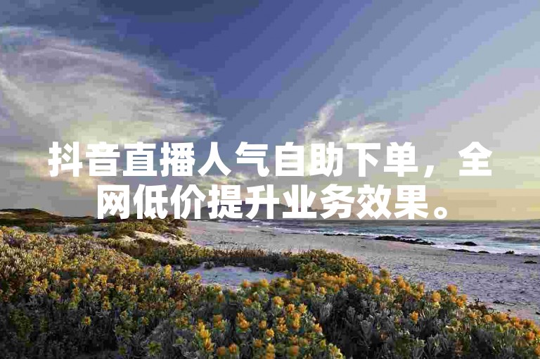 抖音直播人气自助下单，全网低价提升业务效果。
