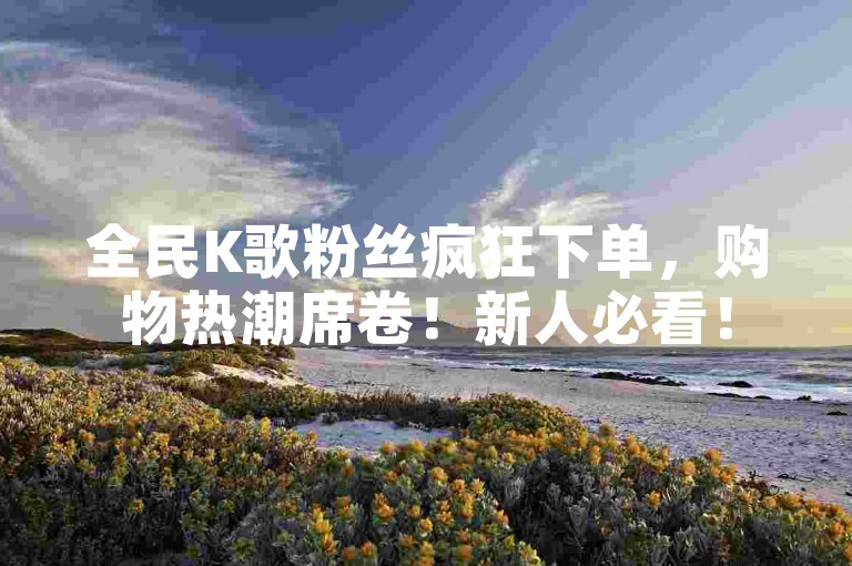 全民K歌粉丝疯狂下单，购物热潮席卷！新人必看！