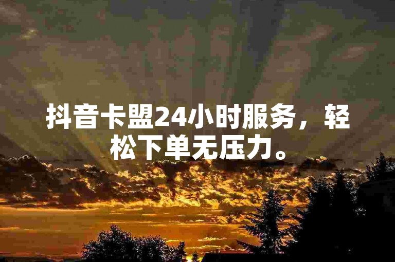 抖音卡盟24小时服务，轻松下单无压力。