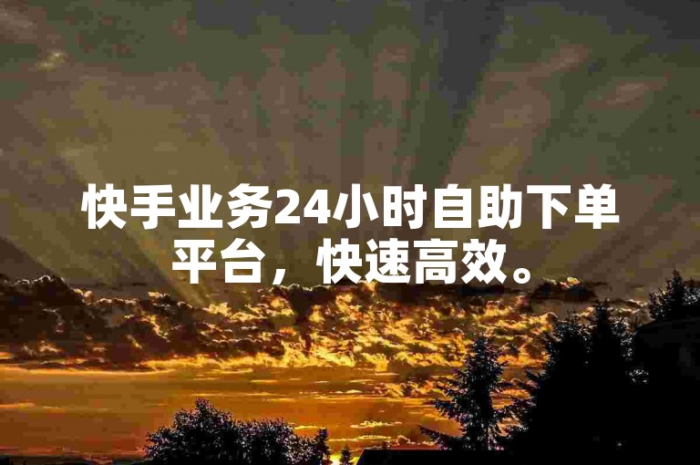 快手业务24小时自助下单平台，快速高效。